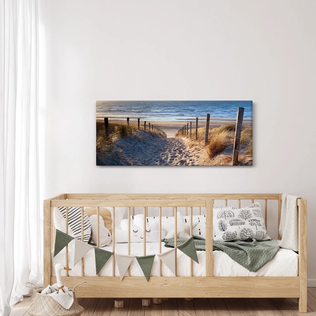 Obraz - Cesta k pláži Severného mora, Holandsko (120x50 cm)
