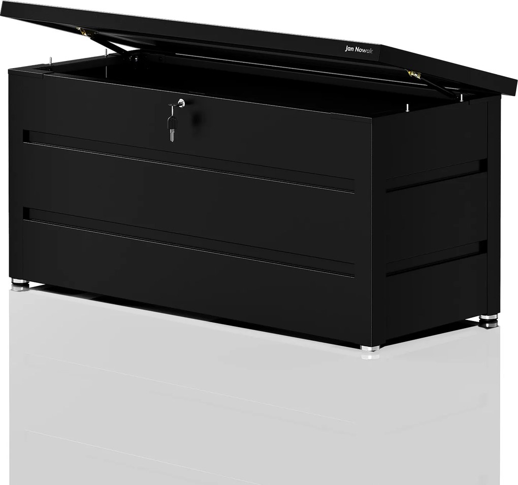 Veľký záhradný a balkónový box čierny: CARRIE 1190 x 520 x 587 mm