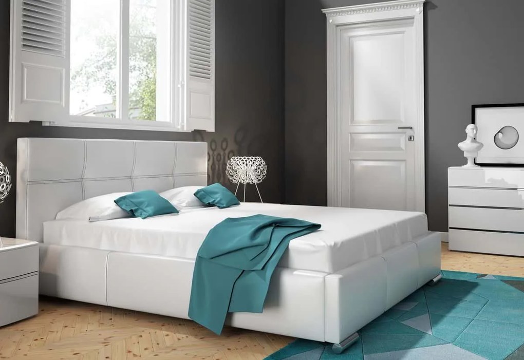 Čalúnená posteľ BUKY+ matrac DE LUX, 200x200, madryt 160