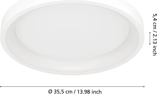 Eglo 901912 - LED RGBW stmievateľné stropné svietidlo LORETELLO-Z LED/19,6W/230V priemer 35 cm biela