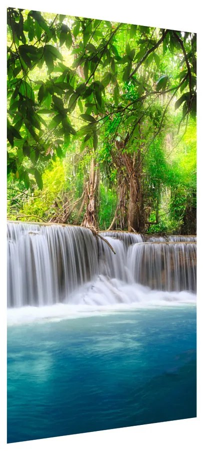 Gario Fototapeta Číry vodopád v džungli Veľkosť: 95 x 205 cm, Materiál: Samolepiaca