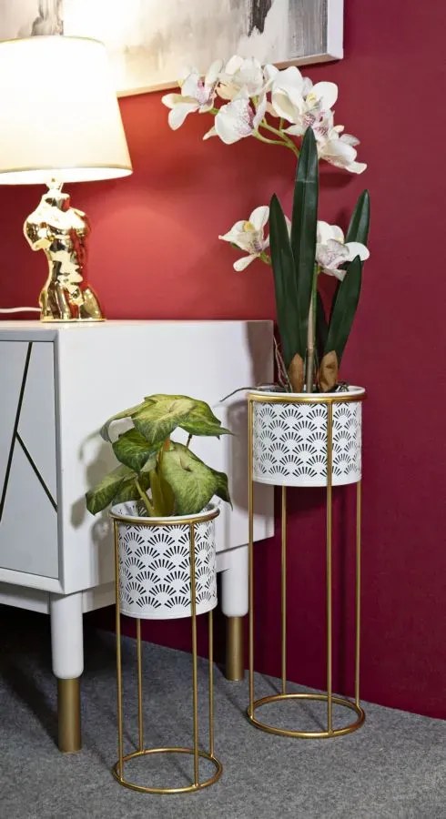 Sada 2 ks stojanů na květiny Whity bílá