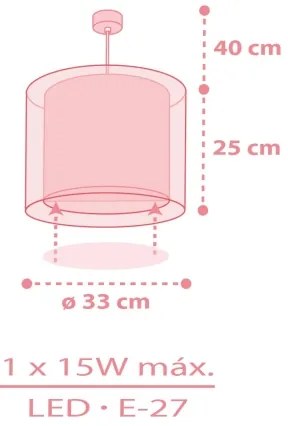 Dalber 41572S - Detský luster BABY TEDDY 1xE27/15W/230V ružová