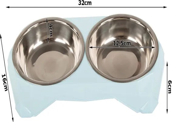 Kovová miska pre psov a mačky 2 x 350 ML
