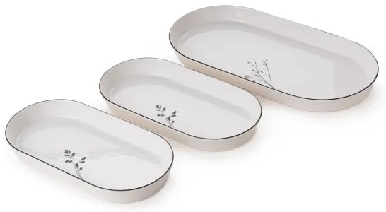 27-dielna jedálenská súprava, biela/čierna, porcelán