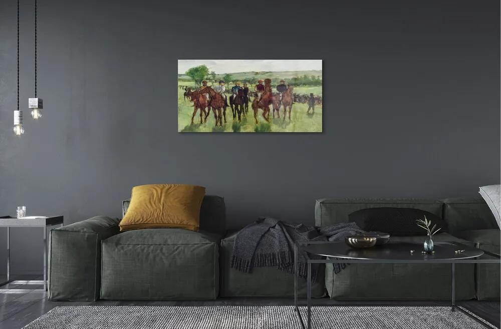 Obraz na skle Art jazda na koni 125x50 cm