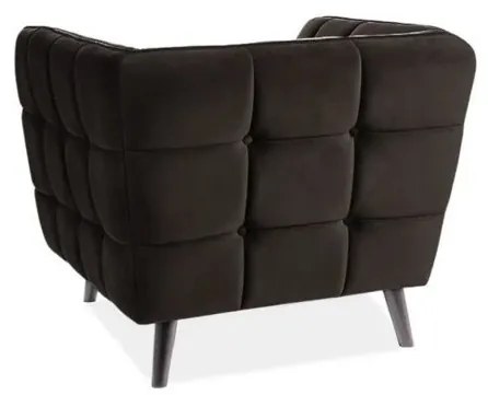Čierne relaxačné kreslo CASTELLO 1 VELVET