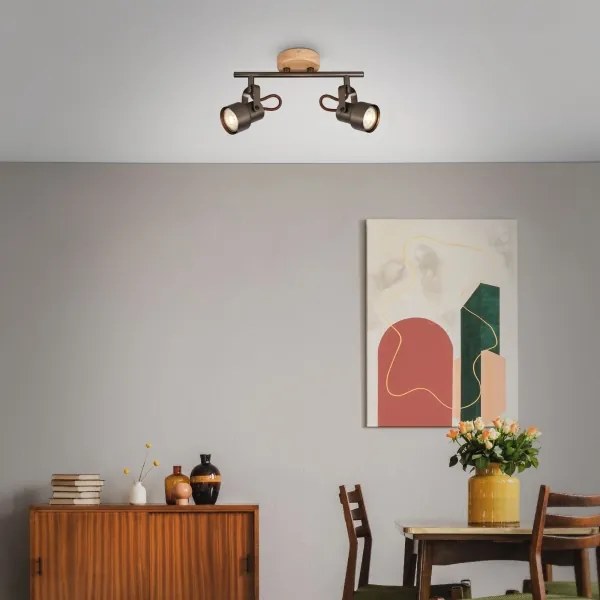 Brilo - LED bodové svietidlo TAHUN 2xGU10/5W/230V hnedé