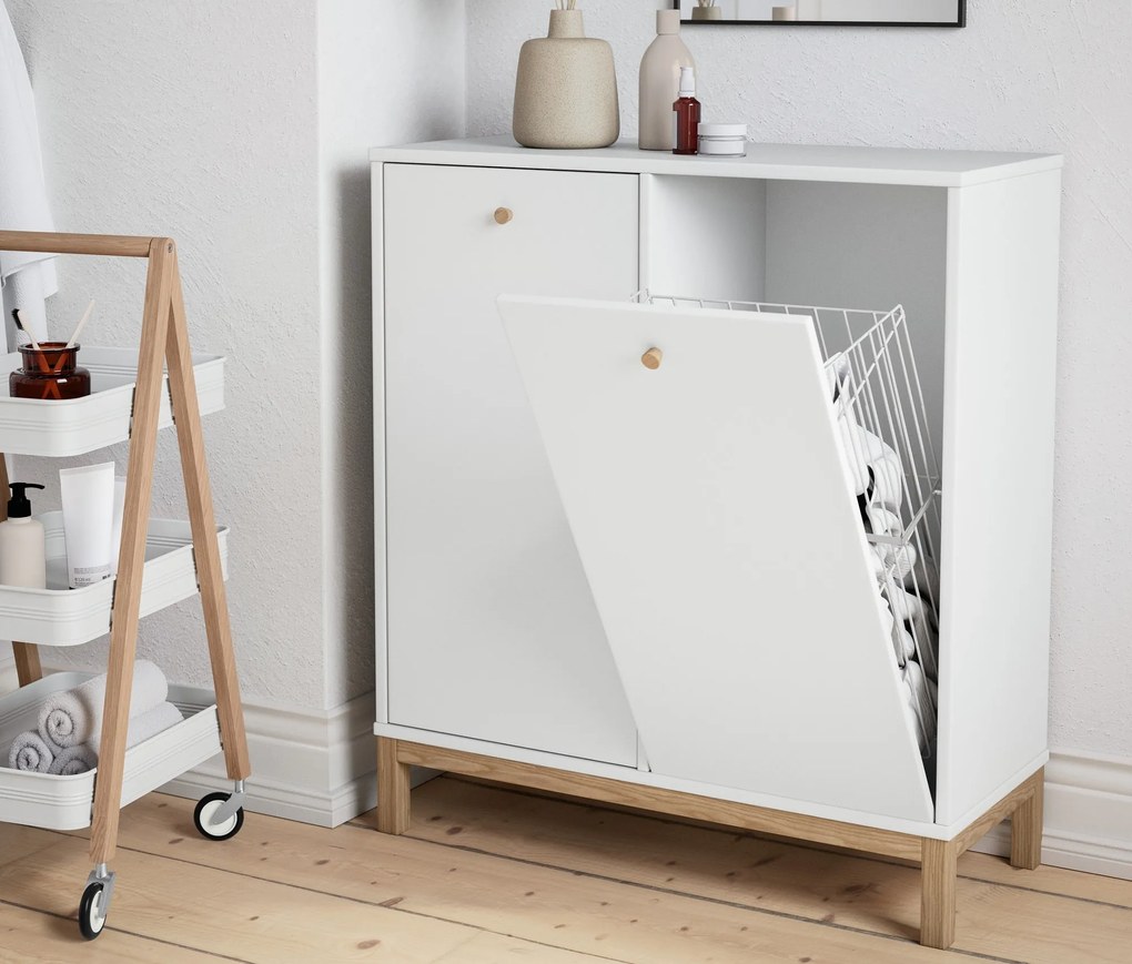 Skrinka s košom na bielizeň