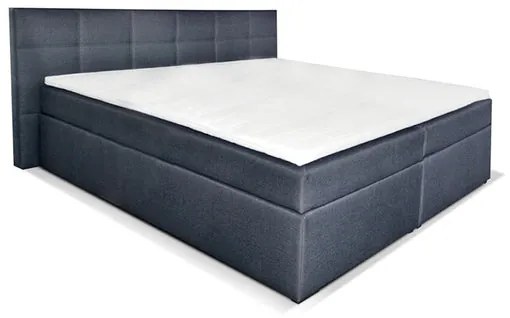 Posteľ Boxspring Bea 200x200, sivá, vrátane matraca a topperu