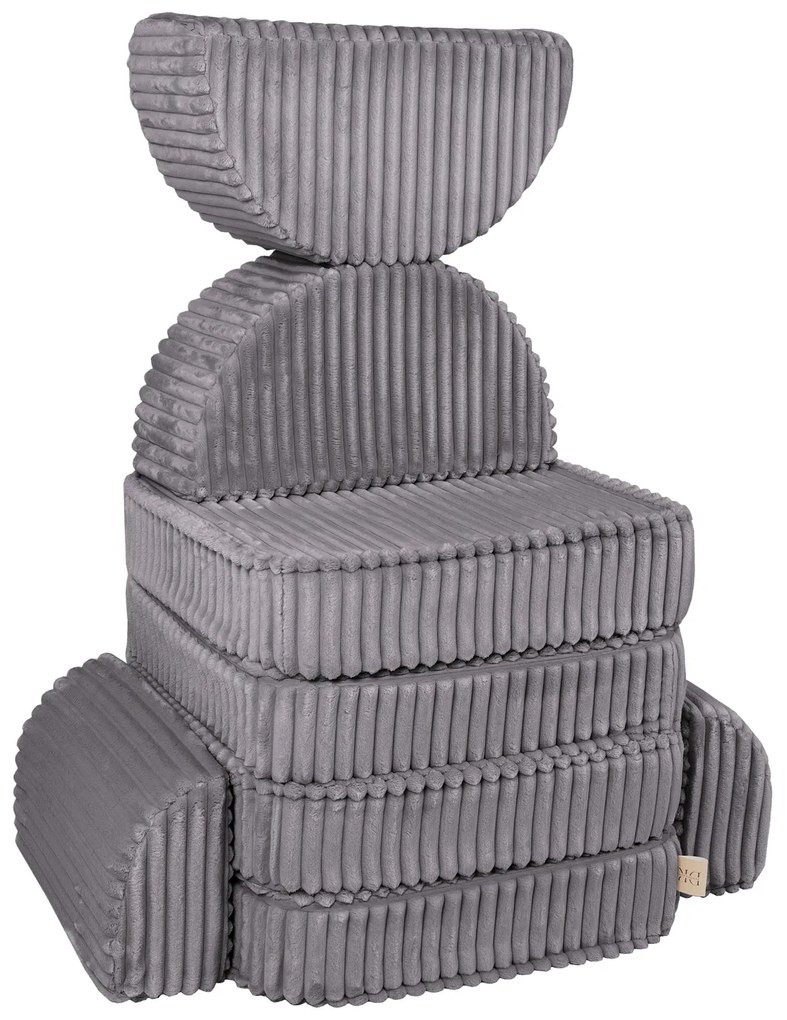 MeowBaby® Churros detská pohovka Max, Jurassic Grey