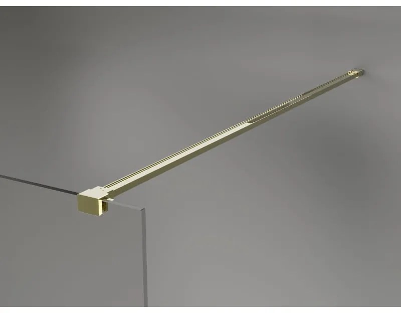 Mexen Kioto-X, sprchová zástena 160 x 200 cm, 10mm šedé sklo, zlatý lesklý profil, 800-160-101-50-40-X