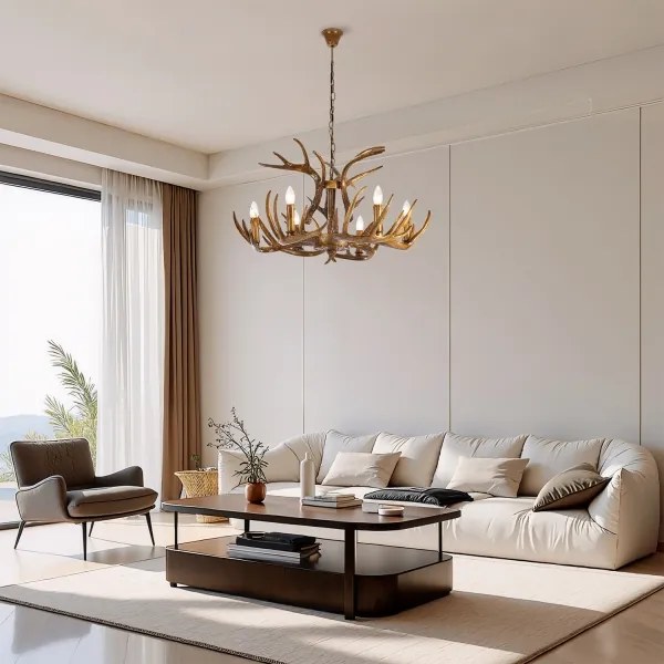 Brilagi - Závesný luster na reťazi DEER 6xE14/10W/230V, priemer 80 cm, v tvare parožia