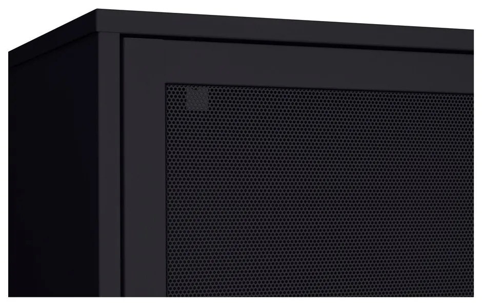 Čierna kovová skrinka s posuvnými dverami 90x180x40 cm Veep – Unique Furniture