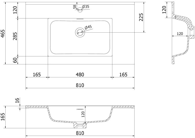 Mexen Orio, kúpeľňová skrinka 80 cm s umývadlom Otis, 2 zásuvky, biela matná, 91A10-08047-2-BFF01-W18M01