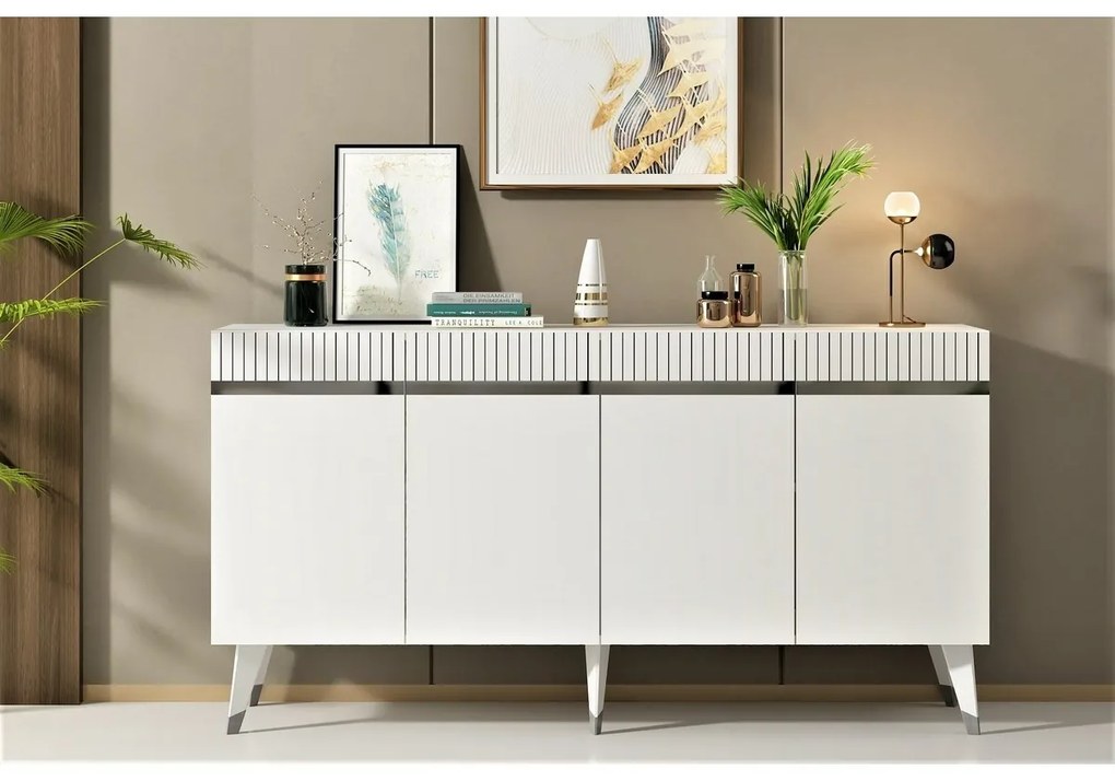 Skrinka Defne White and Silver