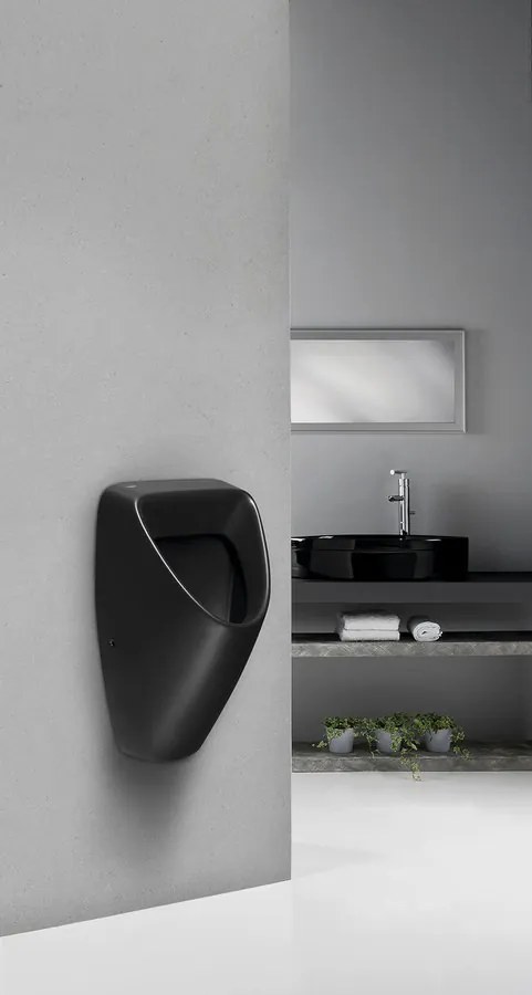 Bruckner Bruckner, SCHWARN urinál s automatickým splachovačom 6V DC, zakrytý prívod vody, čierny, 201.722.6