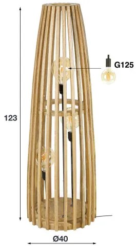 Stojaca lampa 74-46 3L Launch - Komfort-nábytok