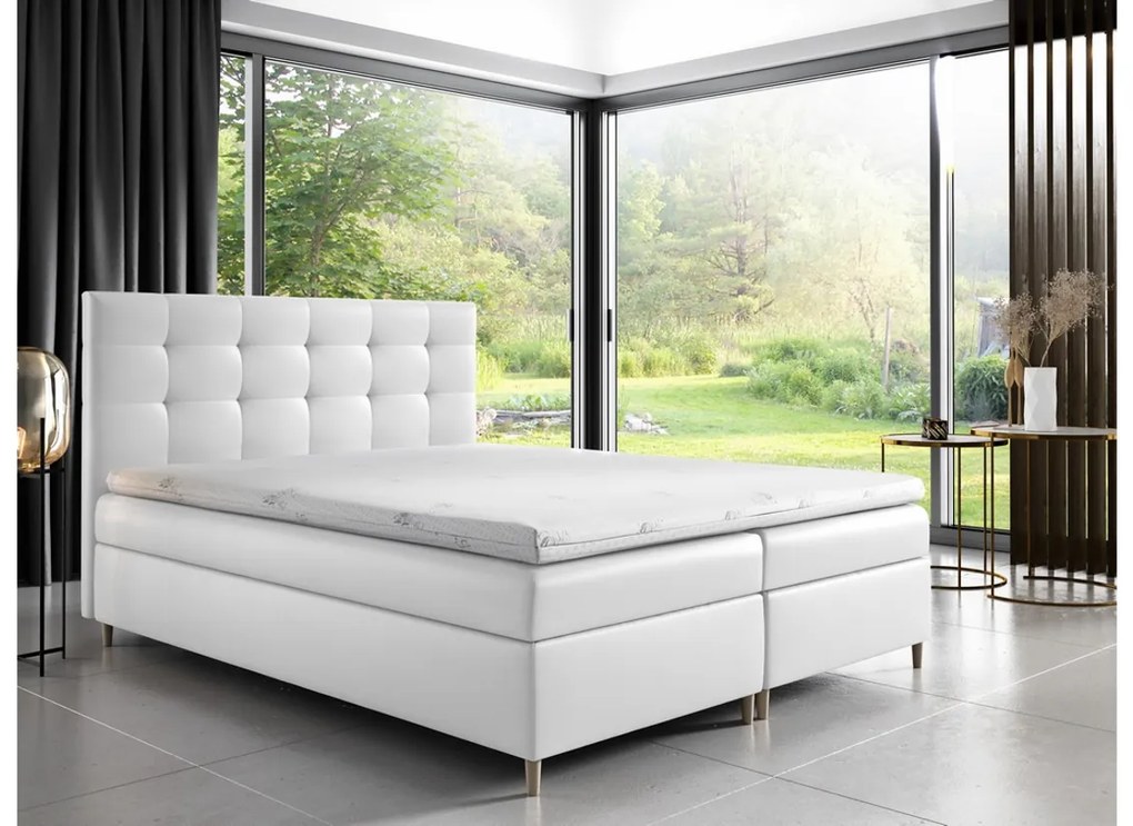 Čalúnená posteľ boxspring DAKOTA + topper, 200x200, madryt 920