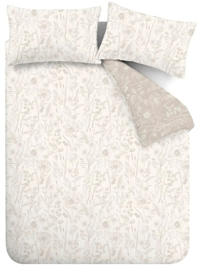 Béžové flanelové obliečky na jednolôžko 135x200 cm Floral Toile – Bianca