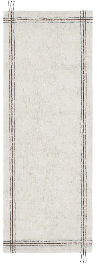 Krémový prateľný ručne tkaný bavlnený behúň 80x230 cm Cuisine Natural – Lorena Canals