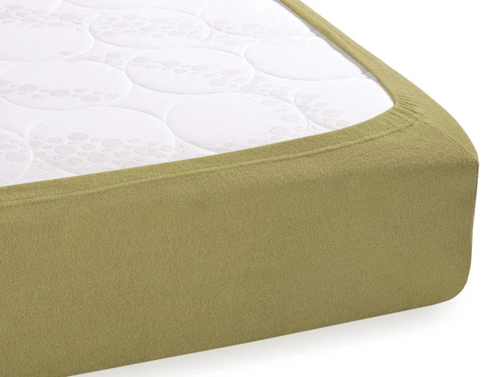 Froté napínacie prestieradlo na extra vysoký matrac FR-020 Olivové 180 x 220 - výška 40 cm