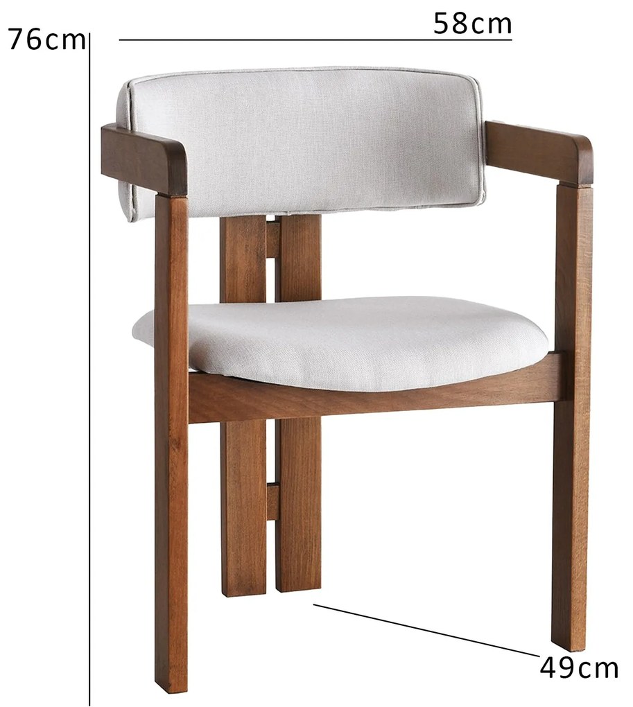 Jedálenská stolička CO z masívu béžová/orech