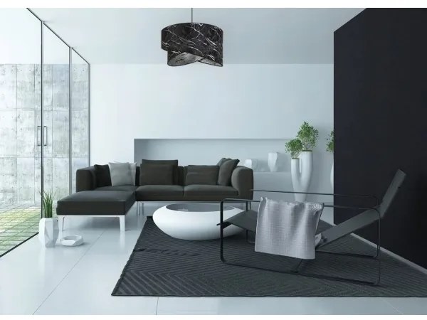 Luster na lanku 1xE27/60W/230V čierna/strieborná