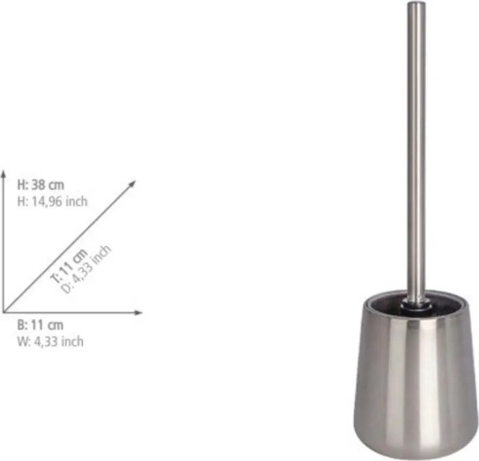 WC kefa z nehrdzavejúcej ocele v striebornej farbe Solid – Wenko