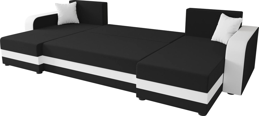 Rozkladacia sedacia súprava do U VALERIO 305x140 cm, svetlosivá/béžová