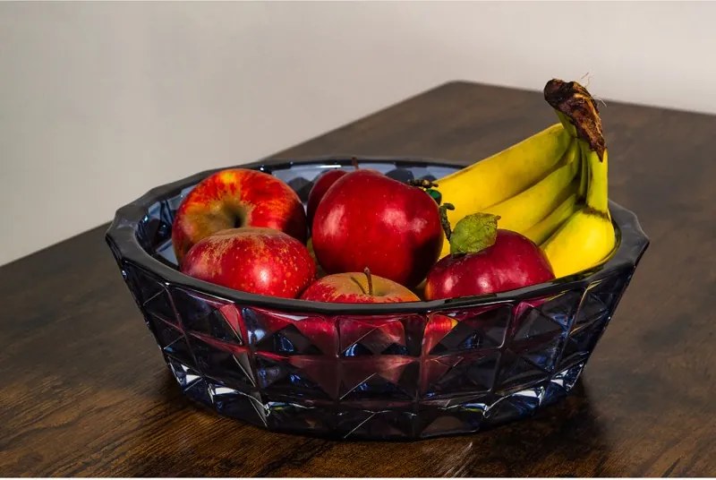 KRIŠTÁĽOVÁ MISKA BOHEMIA DIAMOND SMOKEY BLUE 325 MM