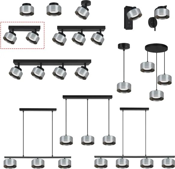 Brilagi - Bodové svietidlo AURA LUX 2xGX53/30W/230V čierna/dymová