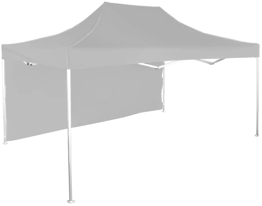 Rýchlorozkladací nožnicový stan 3x4,5m – hliníkový, 1 bočná plachta, Sivá / antracitová