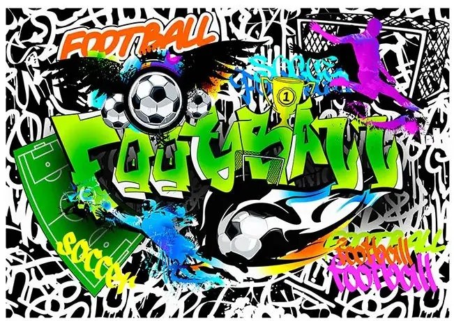 Fototapeta - Football Graffiti Veľkosť: 200x140, Verzia: Premium