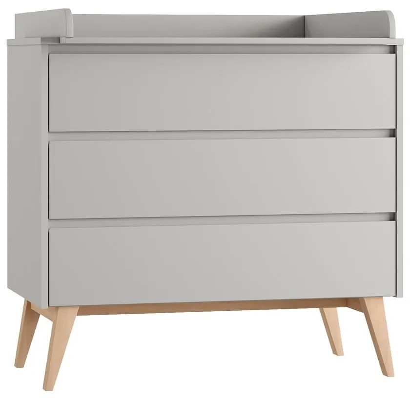 Sivá nízka detská komoda 100x52,5 cm Swing – Pinio