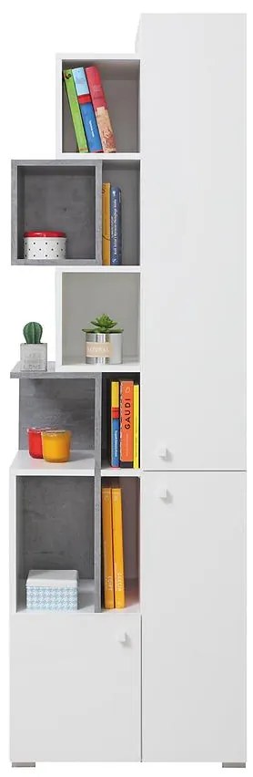 Regál Sigma Si4 biely Lux/betón