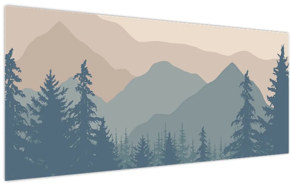 Obraz - Tyrkysové hory N⁰2 (120x50 cm)