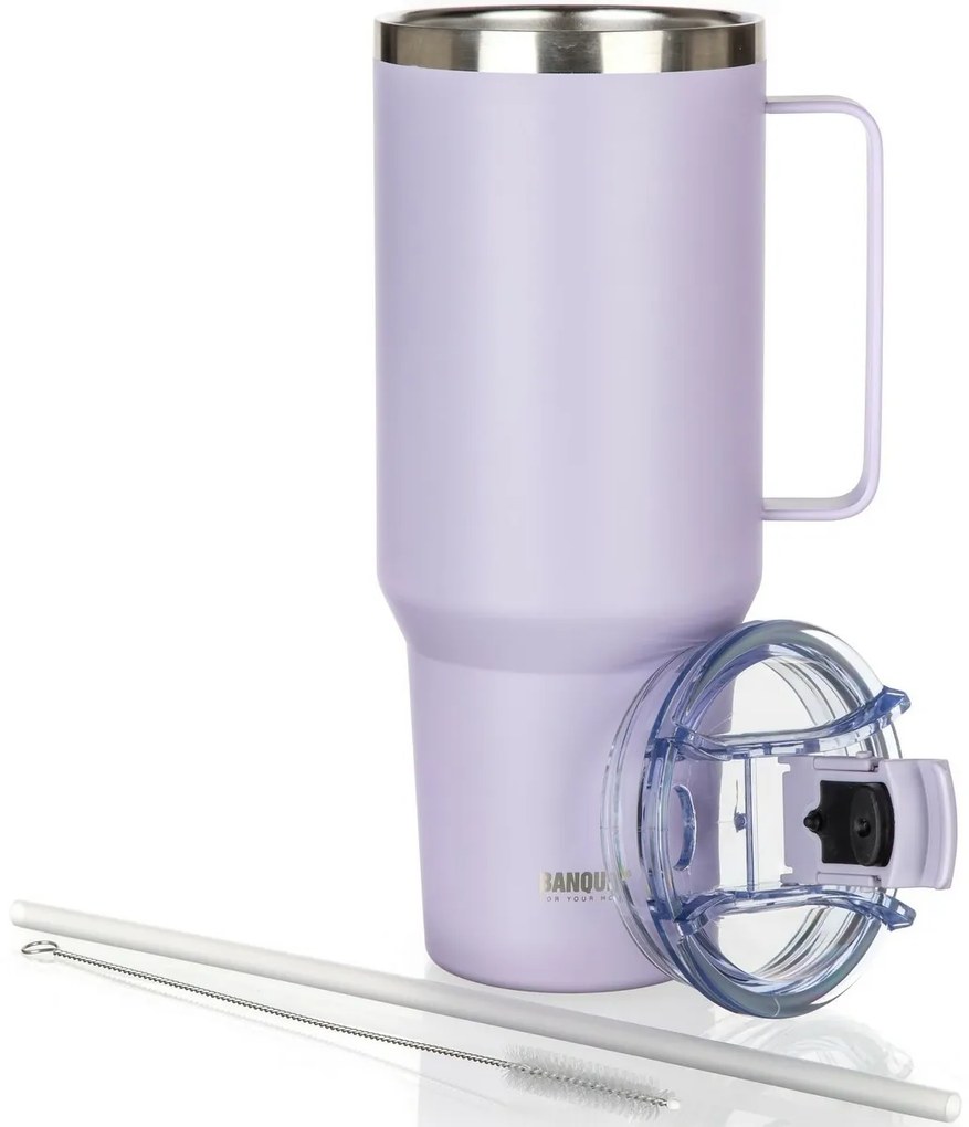 Banquet Termohrnček nehrdz. s uchom Twain 1200 ml, lila