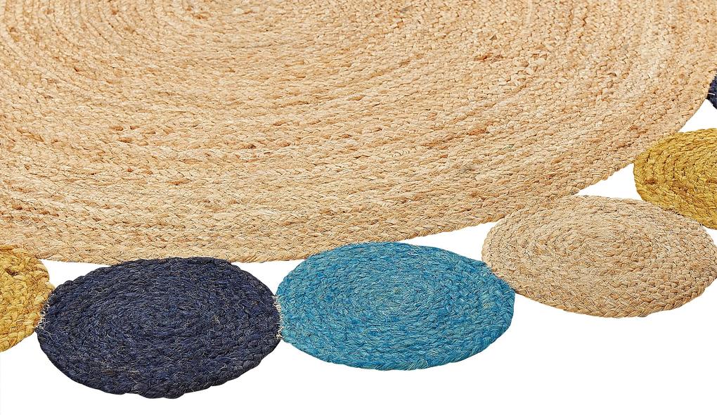 Okrúhly jutový koberec ø 140 cm viacfarebný VOSTAN Beliani
