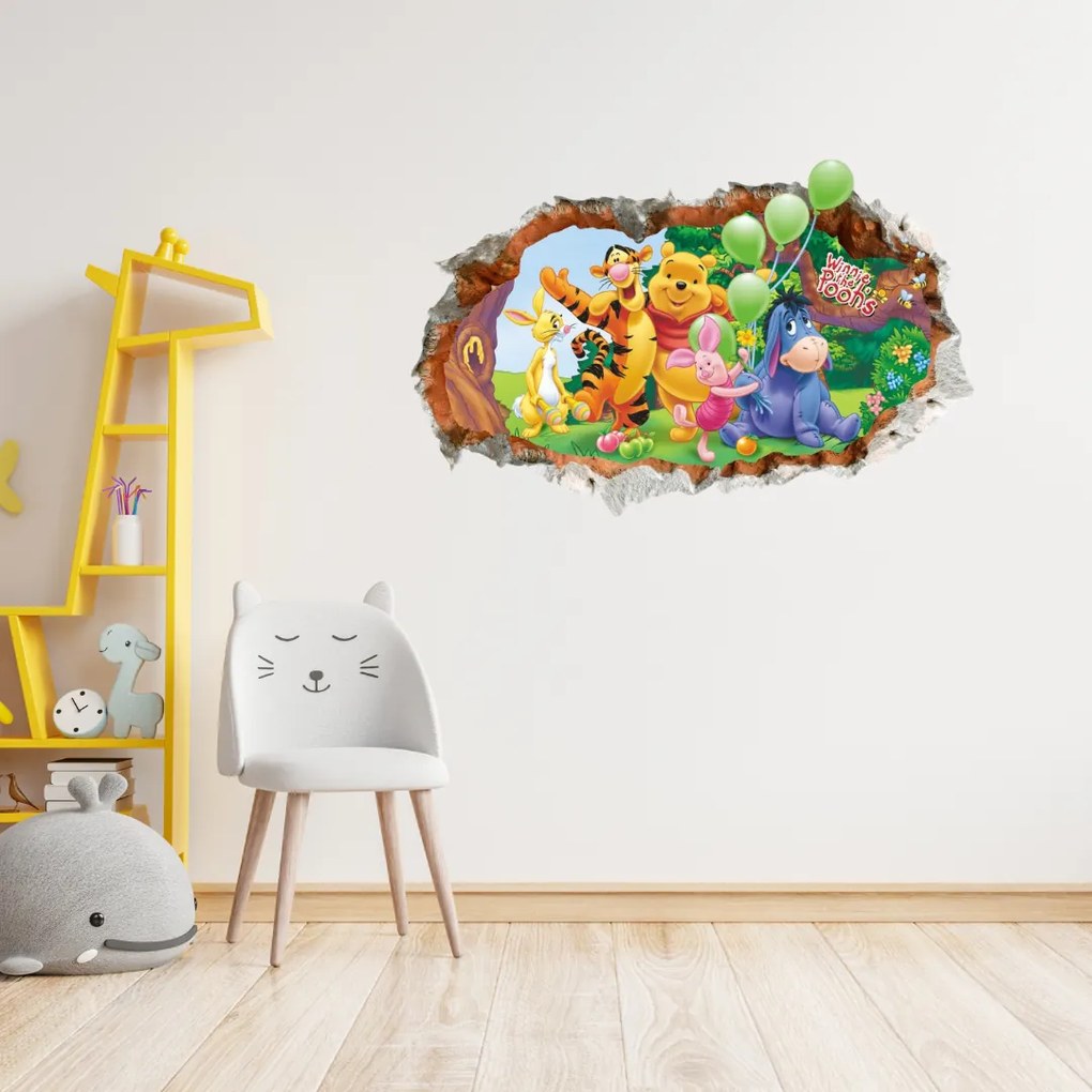 PIPPER | Samolepka na stenu "Macko Pú 4" 50x70 cm