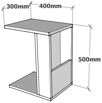 Odkladací stolík KAREN 50x40 cm antracit