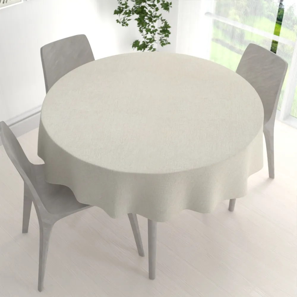 Biante Dekoračný okrúhly obrus BKW-207 Pieskový žíhaný Ø 130 cm