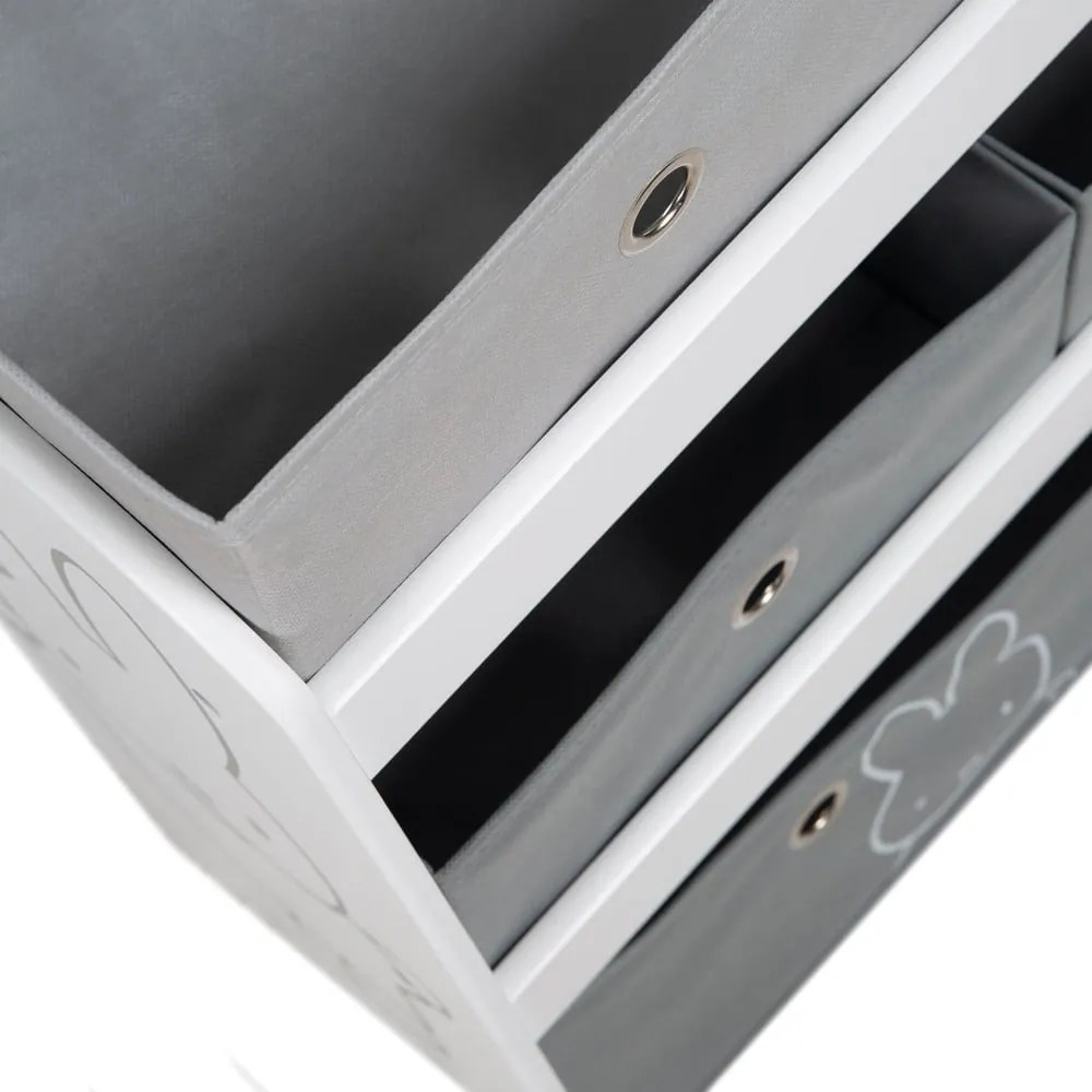 Biely/sivý detský organizér na hračky 63,5x29,5x60 cm Miffy – Roba