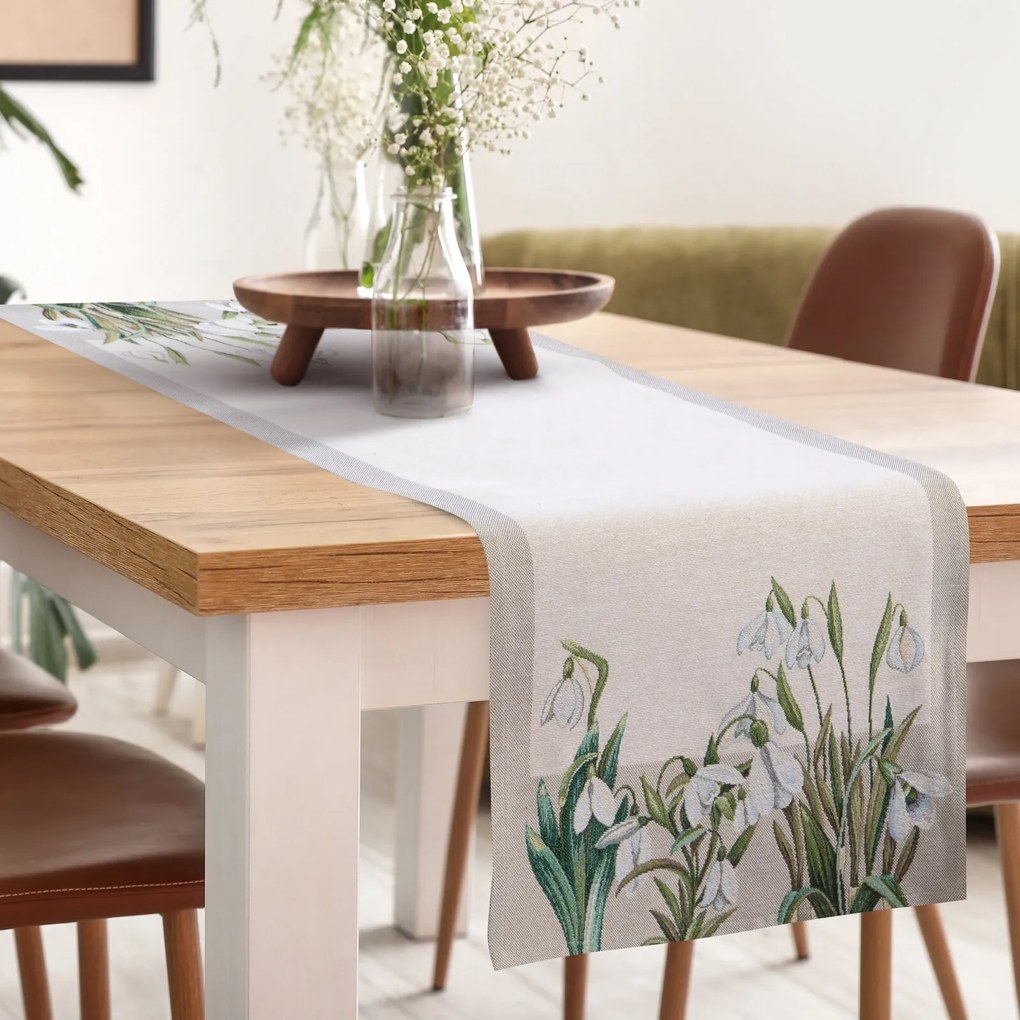 GOBELÍNOVÝ BEHÚŇ NA STÔL NIVALIS 40X100 CM VZOROVANÁ