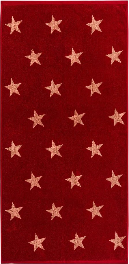 JAHU Osuška Stars červená, 70 x 140 cm