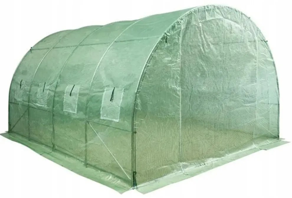 LEAN Záhradný fóliový skleník 4x2, 5x2m 10m² - zelený s rámom
