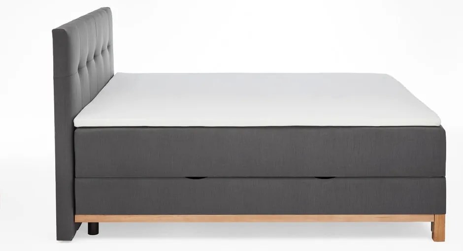 Tmavosivá boxspring posteľ s úložným priestorom 180x200 cm Catania - Meise Möbel
