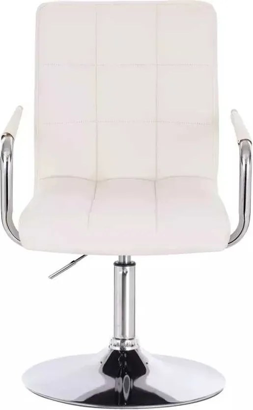 LuxuryForm DESIGN Stolička VERONA na striebornom tanieri - biela