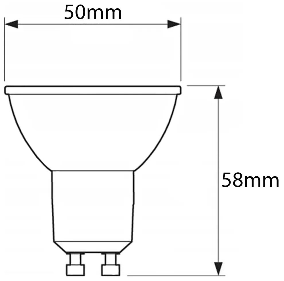 LED žiarovka GU10 3W = 25W 270lm 6500K Cold 120° Black LUMILED