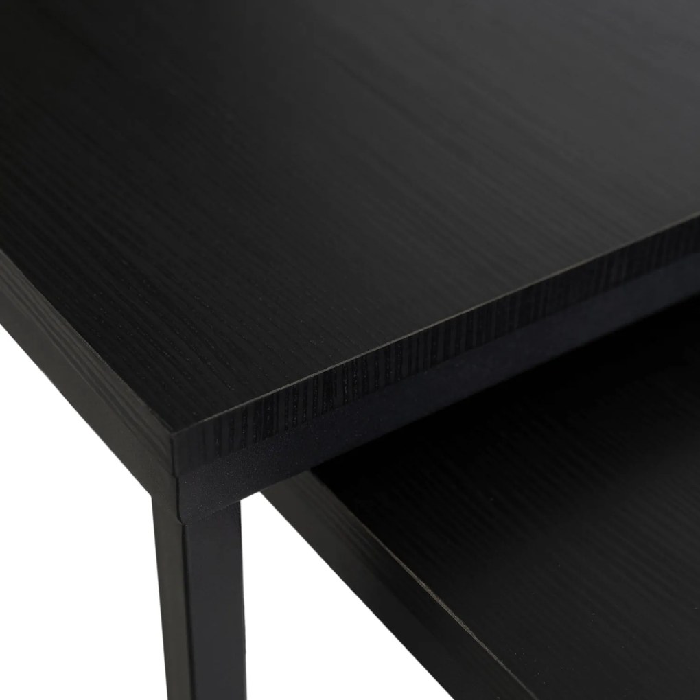 PROXIMA.store - Loftový set konferenčných stolíkov TEVET FARBA: čierna, FARBA NÔH: čierna